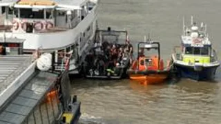 Officers hurt as police boat hits Westminster Bridge