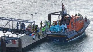 140 migrants in one small boat intercepted in English Channel, Sky News understands