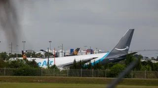 Amazon cargo plane overshoots runway at Miami airport
