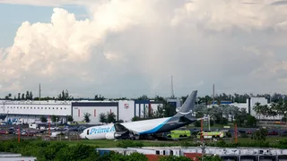 Amazon cargo plane overshoots runway at Miami airport