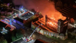 Major fire at derelict mill featured in Peaky Blinders and Downton Abbey
