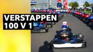 Verstappen easily beats 100 racers in a go-kart