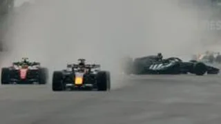 Verstappen wins sprint after Russell crashes out