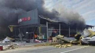 Watch: Moment drone hits supermarket in Odesa