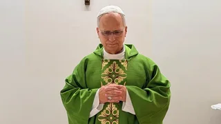 Pope pictured for first time since cancer surgery as he leads mass from hospital